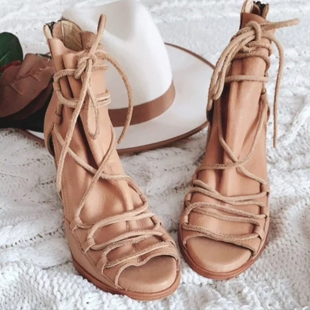 Baske Ariel Leather Lace Up Heels